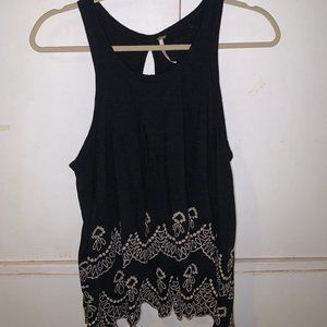 Black Free People Tank with Tan Detailing